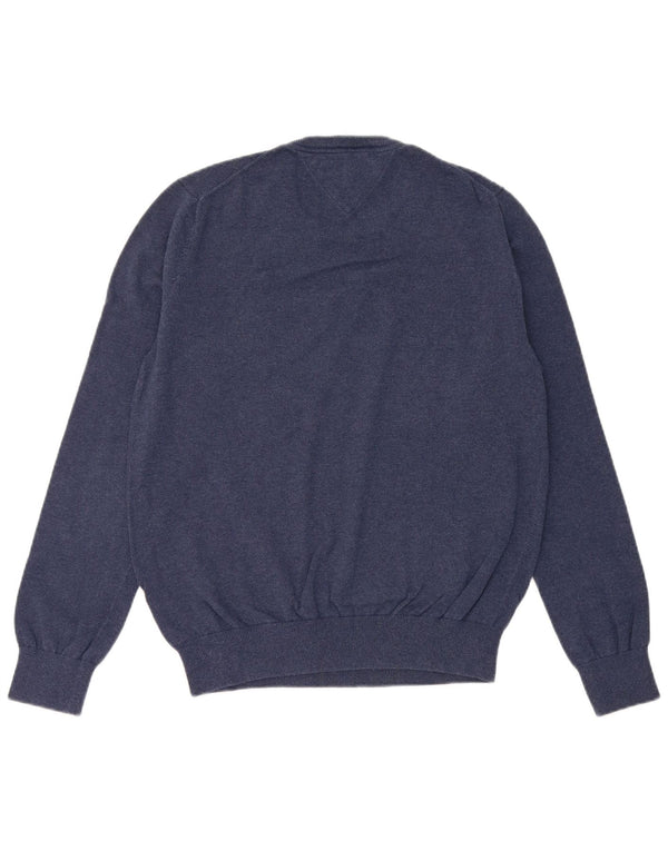 Maglione maglione girocollo da uomo Tommy Hilfiger cotone medio blu navy