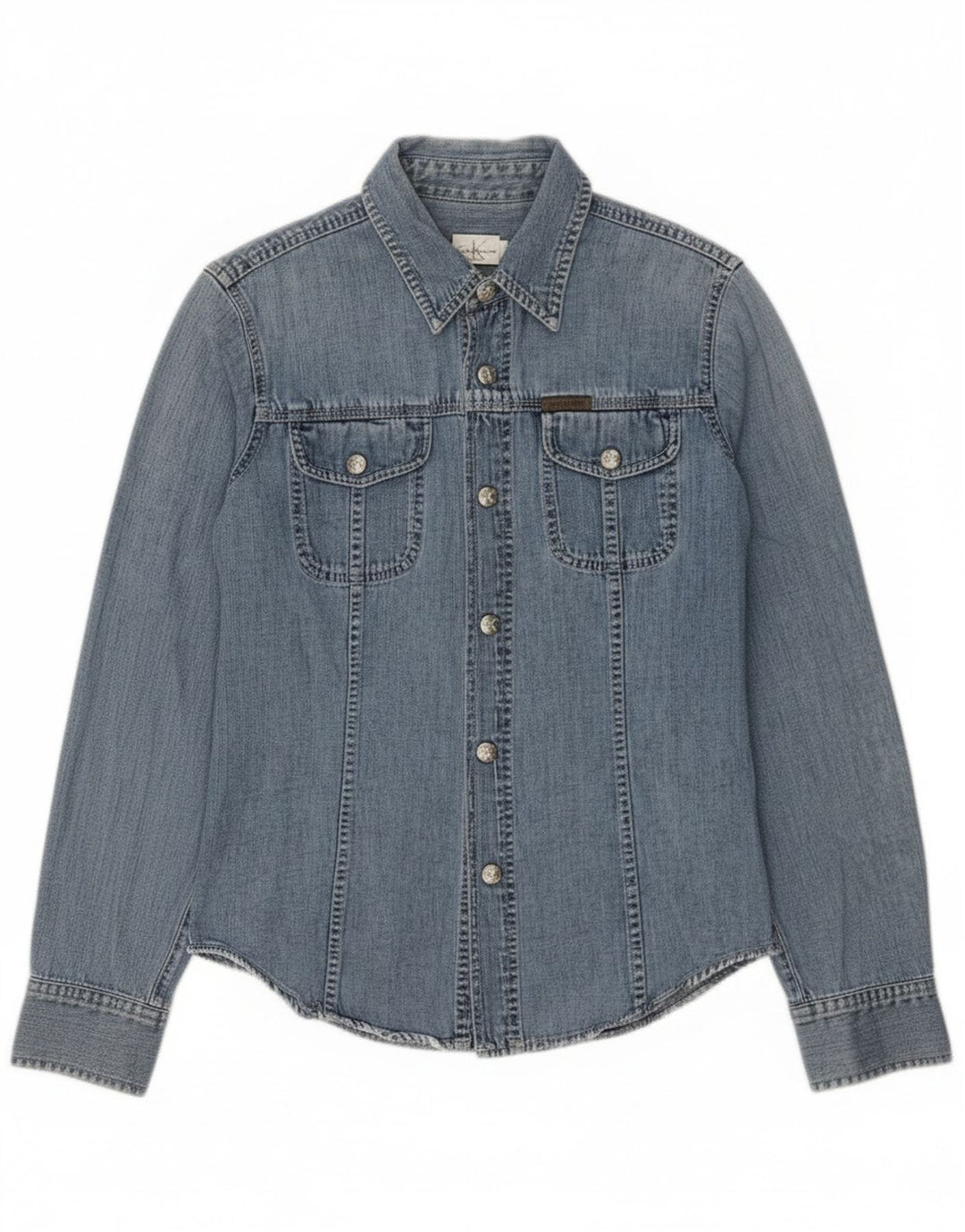 Camicia di jeans da donna Calvin Klein Jeans in cotone blu medio