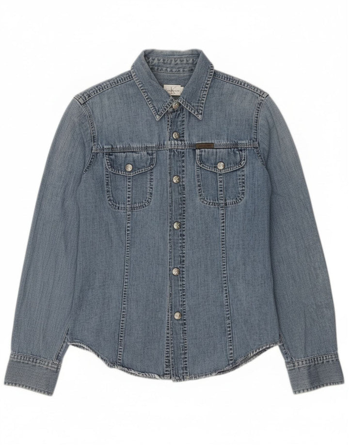 Camicia di jeans da donna Calvin Klein Jeans in cotone blu medio