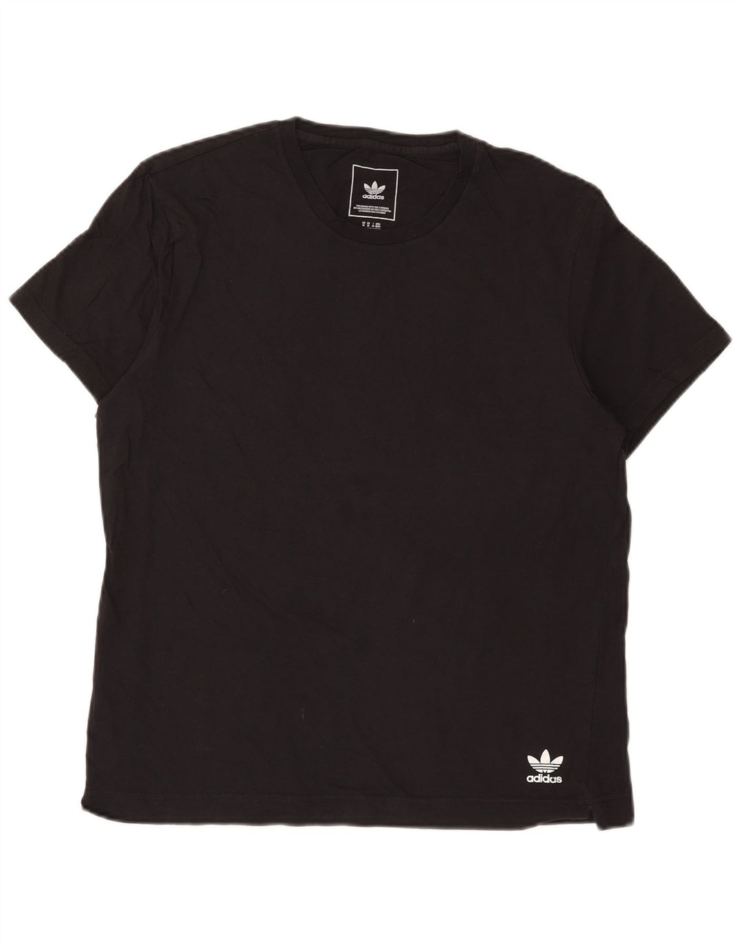 T-shirt Adidas da uomo Top media in cotone nero