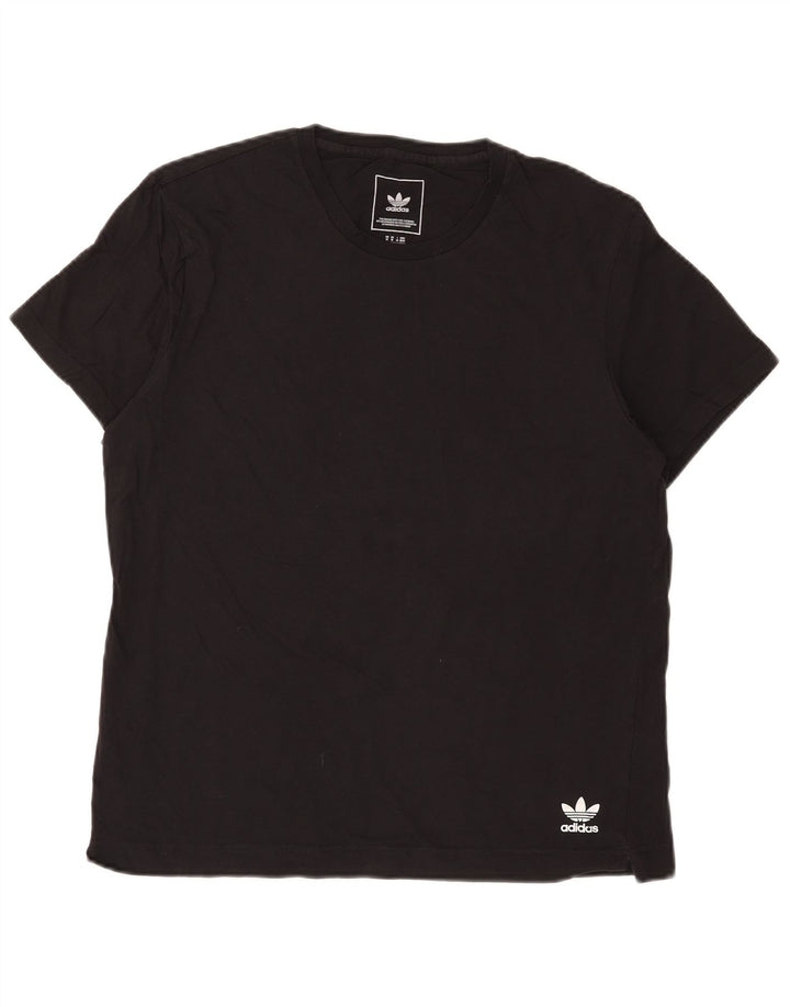 T-shirt Adidas da uomo Top media in cotone nero