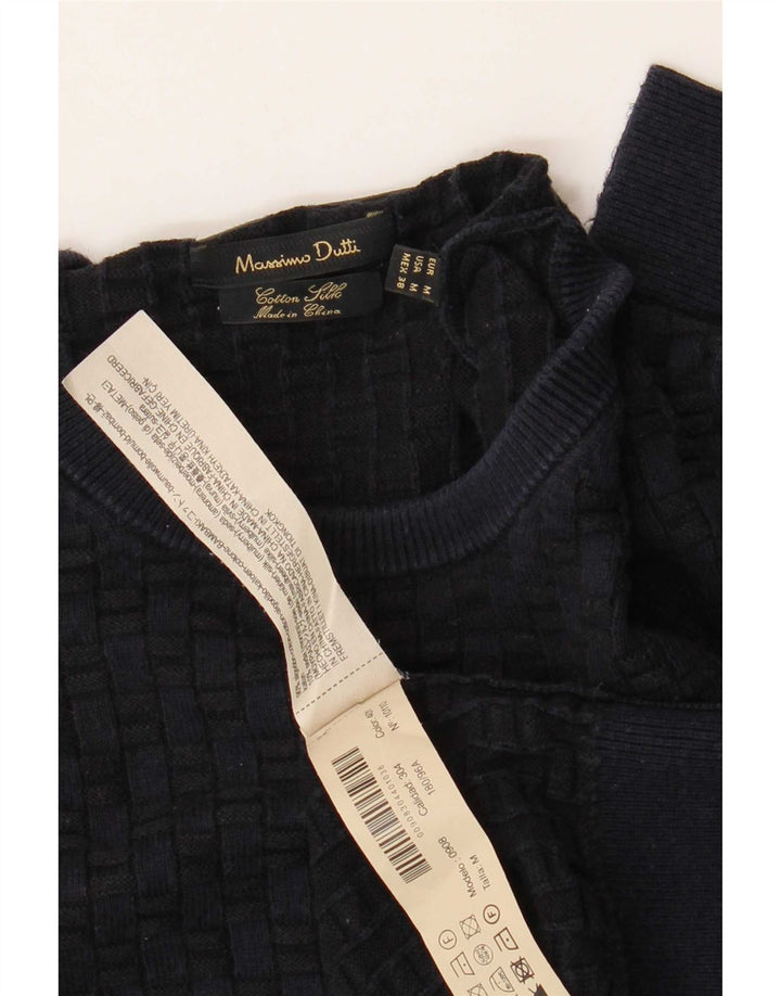 Massimo Dutti Uomo Maglione girocollo girocollo in cotone medio blu navy