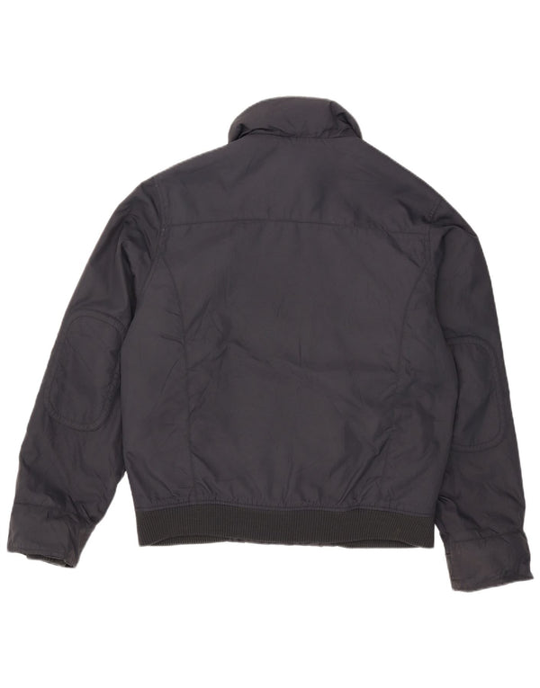 Giacca imbottita con cappuccio da uomo Zara UK 40 grande in nylon blu navy