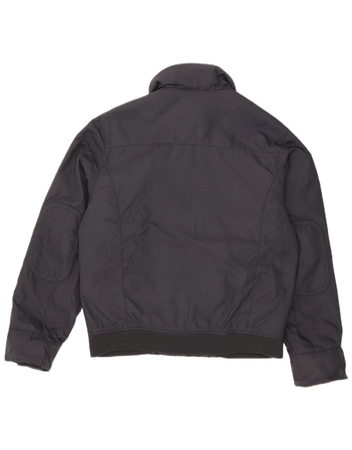 Giacca imbottita con cappuccio da uomo Zara UK 40 grande in nylon blu navy
