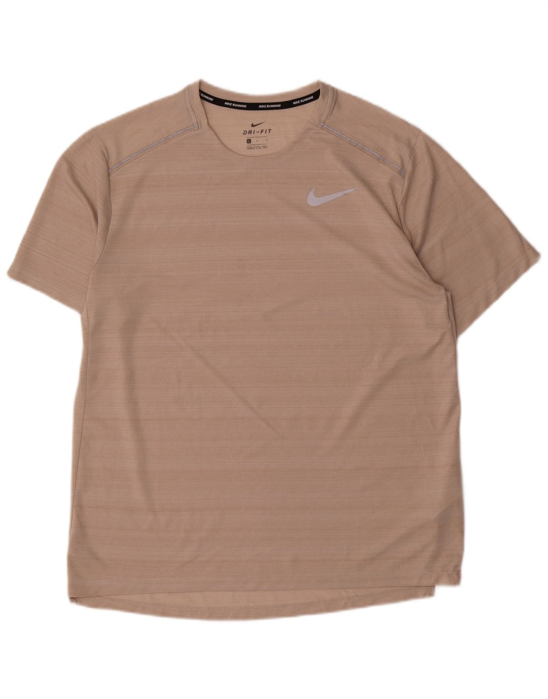 Nike Uomo Dri Fit T-shirt Top Large Rosa Gessato Poliestere