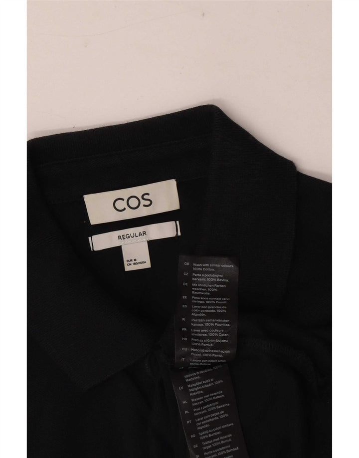Polo Cos da uomo a maniche corte vestibilità regolare in cotone nero medio