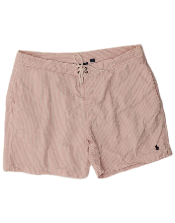 POLO RALPH LAUREN Pantaloncini da bagno da uomo in cotone a righe rosa medio