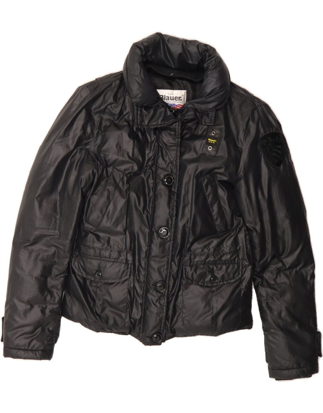 BLAUER Womens Padded Jacket UK 10 Small Black Polyester Vintage Blauer and Second-Hand Blauer from Messina Hembry 