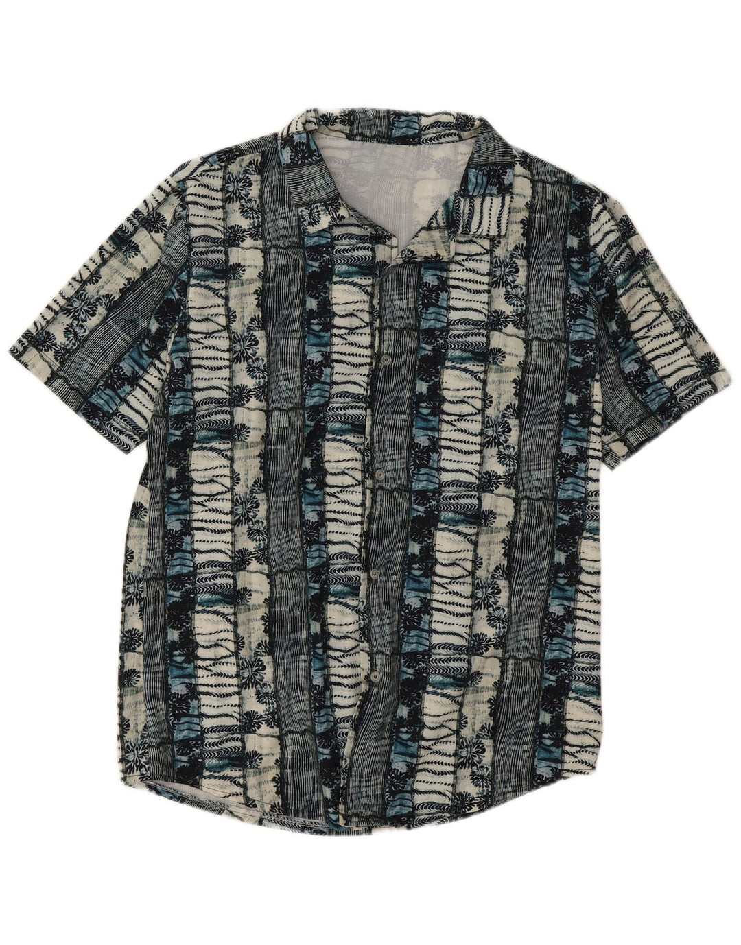Camicia vintage da uomo a maniche corte grande floreale multicolore