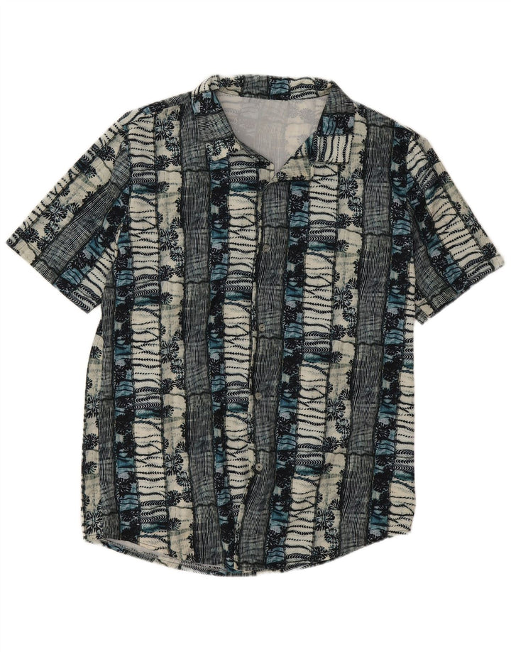 Camicia vintage da uomo a maniche corte grande floreale multicolore