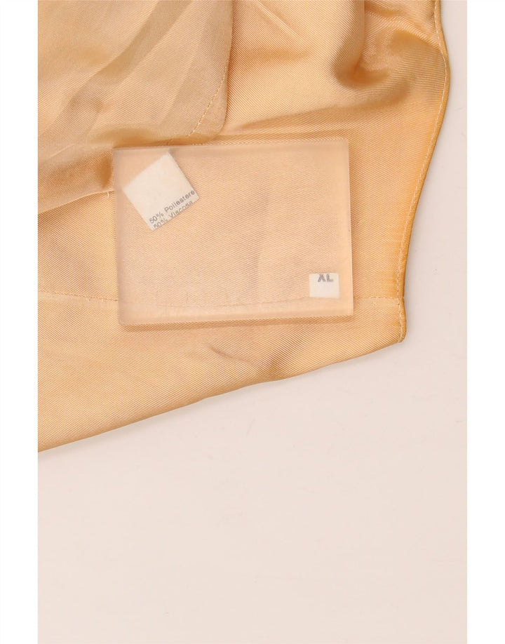 Gilet da donna vintage UK 18 XL Poliestere geometrico beige