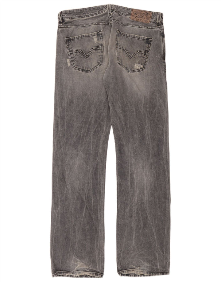 Jeans dritti cargo da uomo Diesel W32 L34 in cotone blu