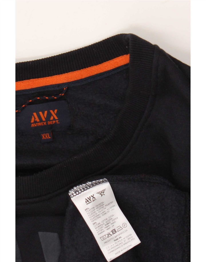 Felpa grafica da uomo Avirex 2XL poliestere blu navy