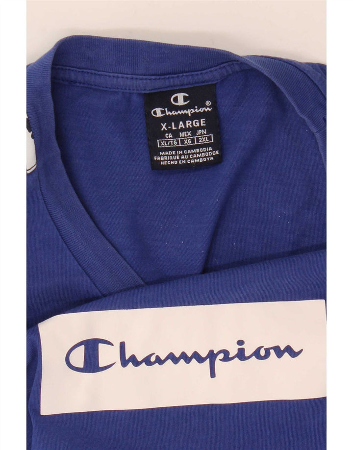 T-shirt grafica da uomo Champion Top XL Blu Colourblock