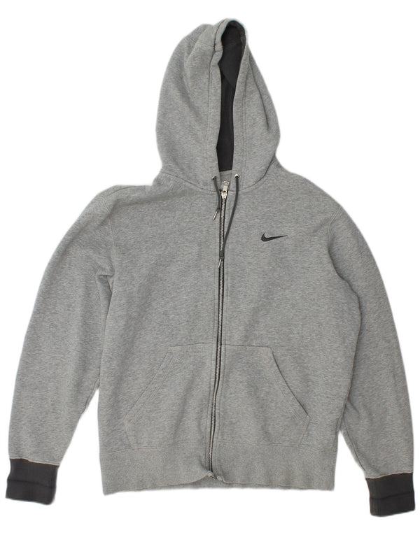 Felpa con cappuccio e zip Nike da uomo in cotone screziato grigio medio