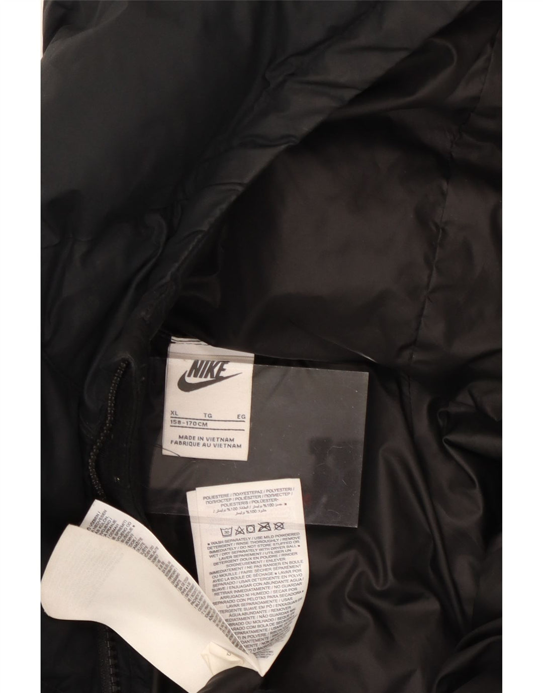 Giacca imbottita con cappuccio NIKE da ragazzo 13-14 anni XL poliestere nero