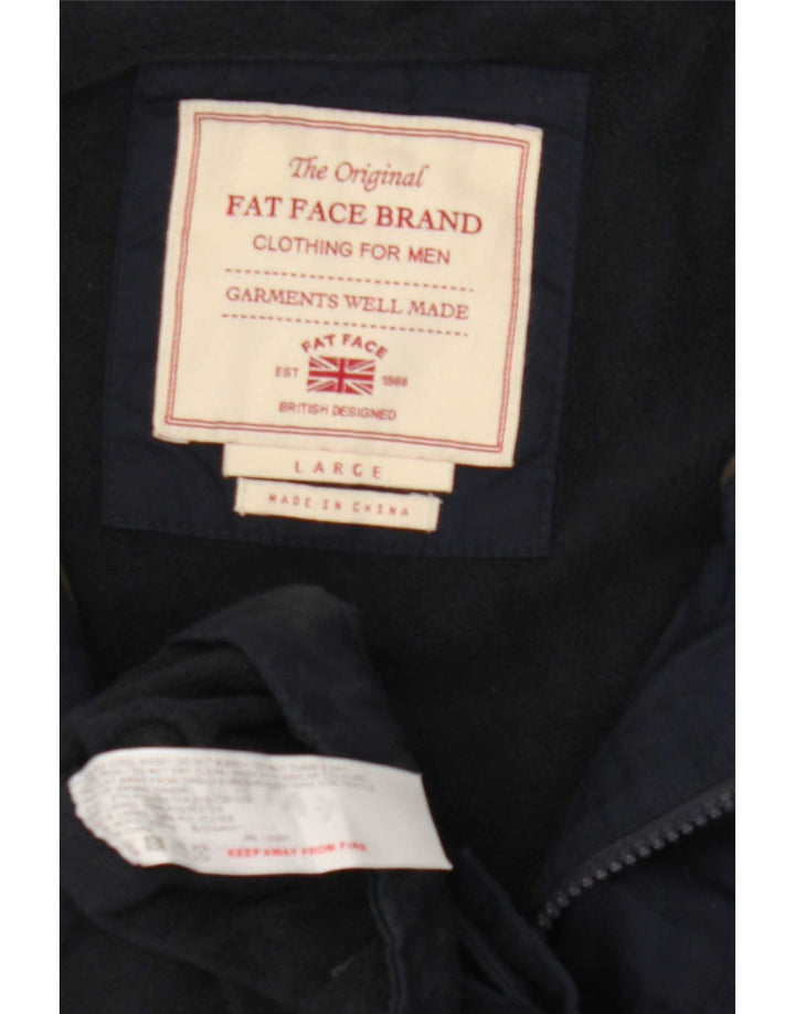 Giacca da uomo con cappuccio Fat Face UK 40 Large in poliestere blu navy