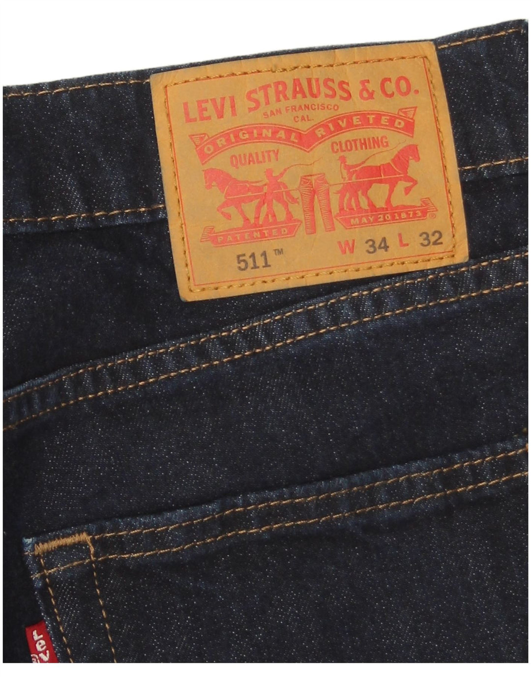 Levi's Uomo 511 Slim Jeans W34 L31 Blu Navy Cotone