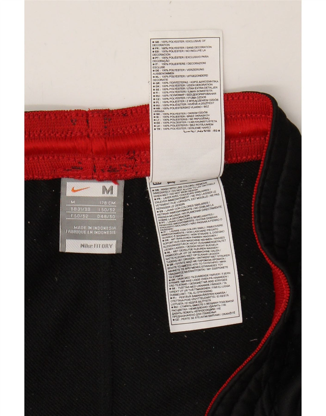 NIKE Mens Sport Shorts Medium Black Colourblock Polyester Vintage Nike and Second-Hand Nike from Messina Hembry 