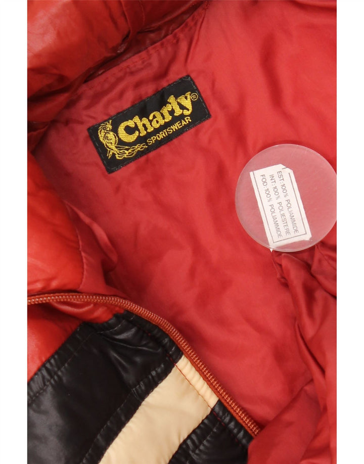 Giacca imbottita con cappuccio Charly Donna IT 48 XL Rosso Colourblock Poliammide