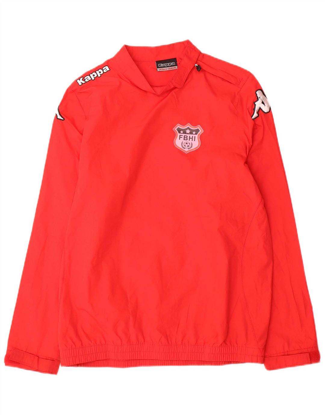 Top da tuta pullover con zip grafica Kappa per ragazzi 13-14 anni Rosso
