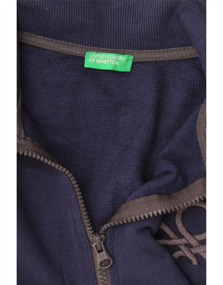 BENETTON Boys Graphic Tracksuit Top Jacket 13-14 Years 3XL Navy Blue Vintage Benetton and Second-Hand Benetton from Messina Hembry 
