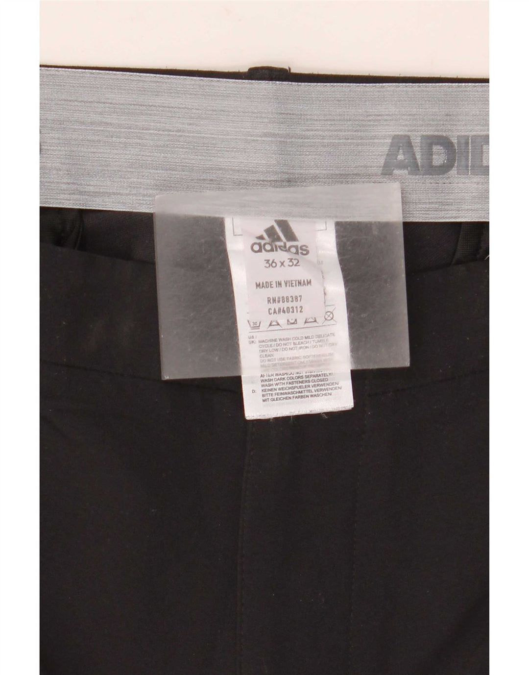 Pantaloni chino dritti da uomo Adidas W36 L32 poliestere nero