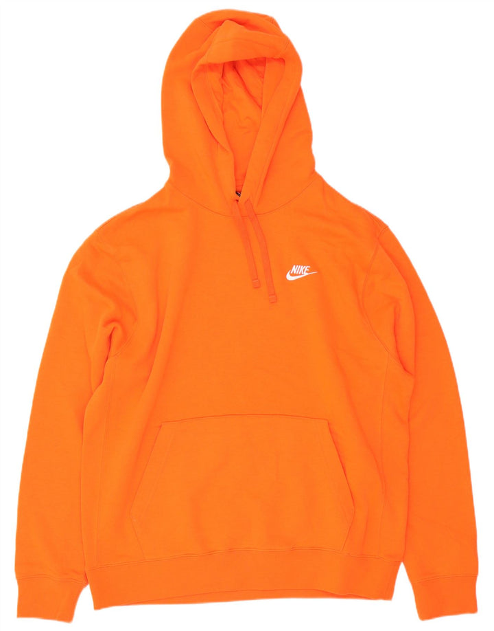 Felpa con cappuccio da uomo Nike Large in cotone arancione