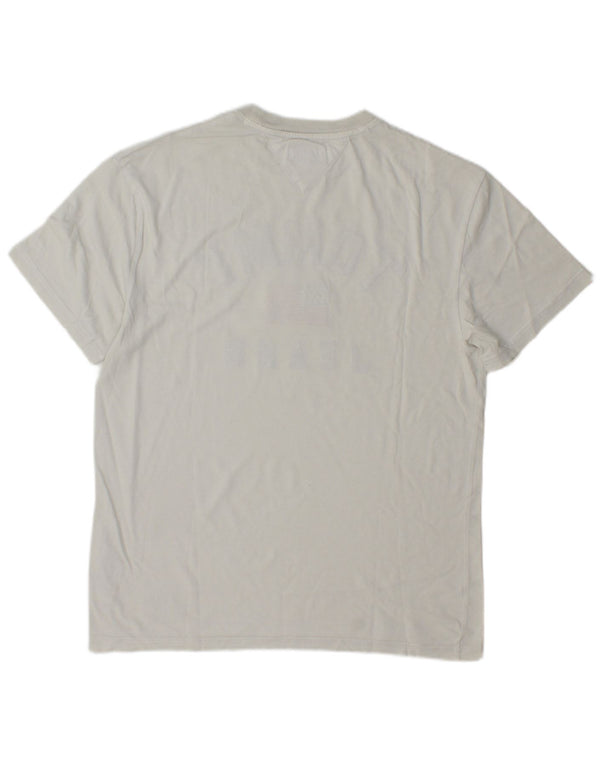 Tommy Hilfiger Mens Graphic T-Shirt Top Medium White Cotton