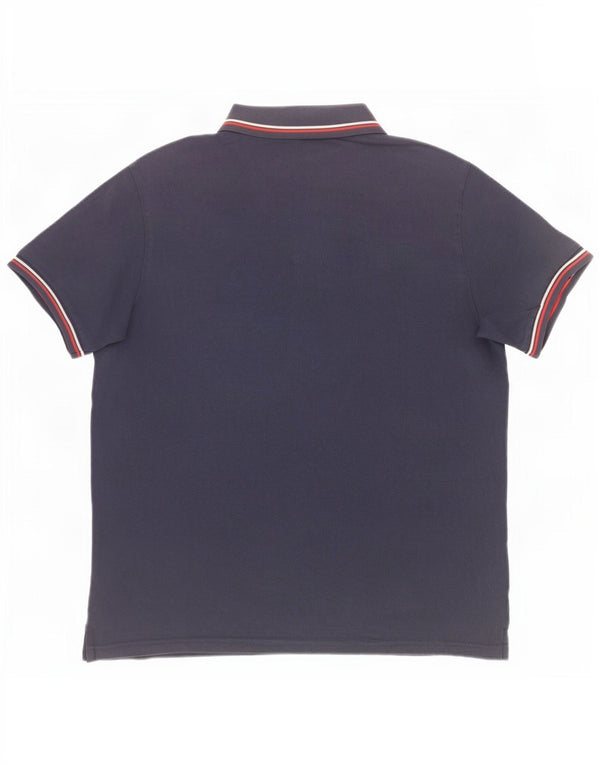 Fila Mens Tennis Polo Shirt IT 50 Medium Navy Blue Striped