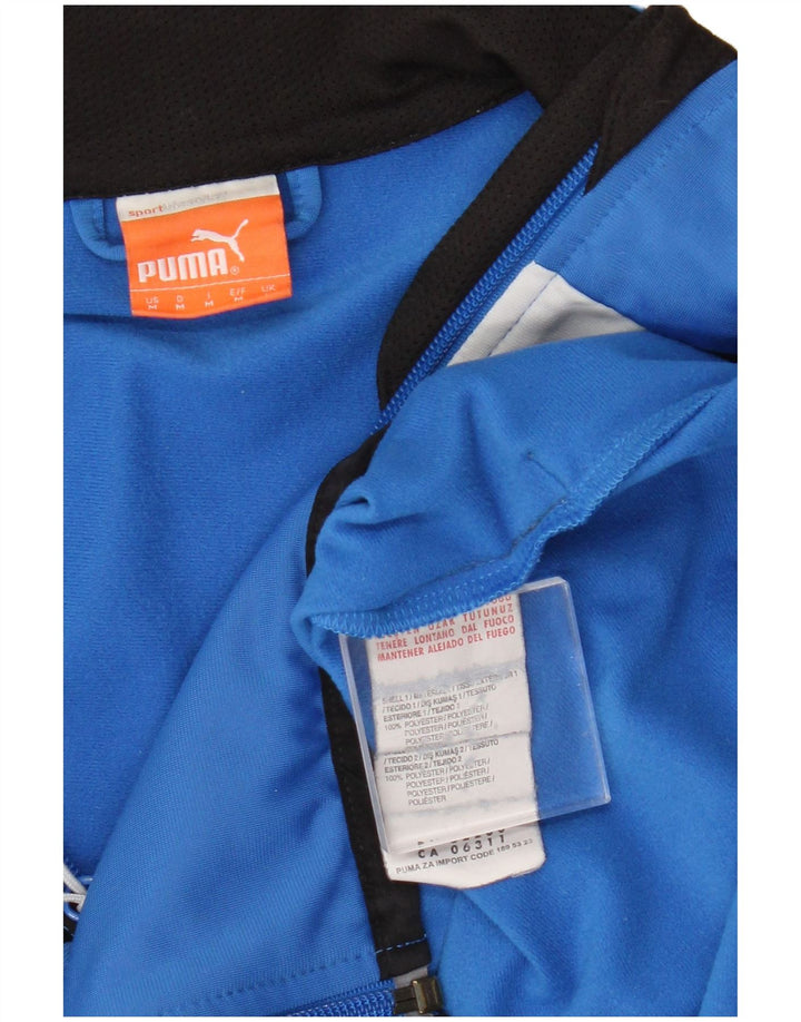 Giacca da tuta da uomo Puma in poliestere color block blu medio