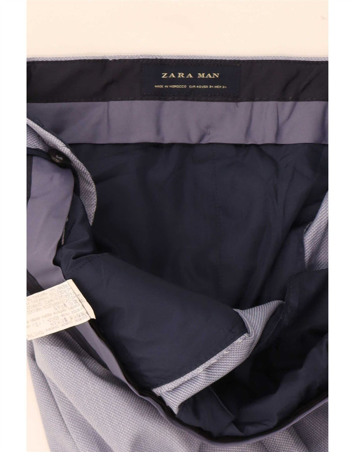 Pantaloni da abito slim da uomo Zara EU 40 medio W31 L32 poliestere blu