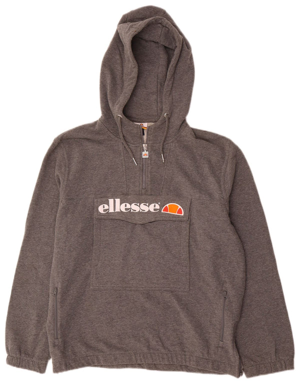 Maglione con cappuccio grafico oversize da donna Ellesse UK 12 Grigio medio chiazzato