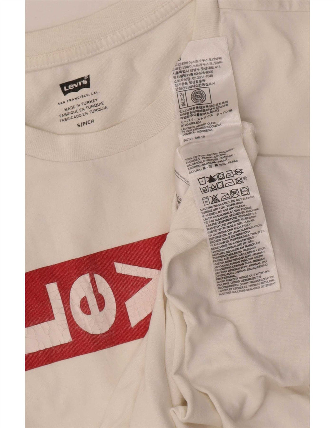 T-shirt grafica da uomo Levi's Top piccola in cotone bianco