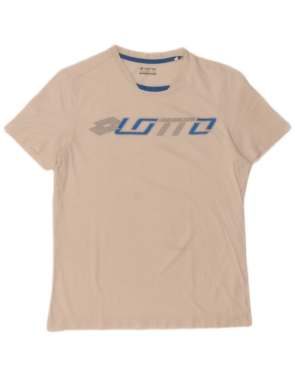 T-shirt grafica da uomo Lotto Top bianco medio