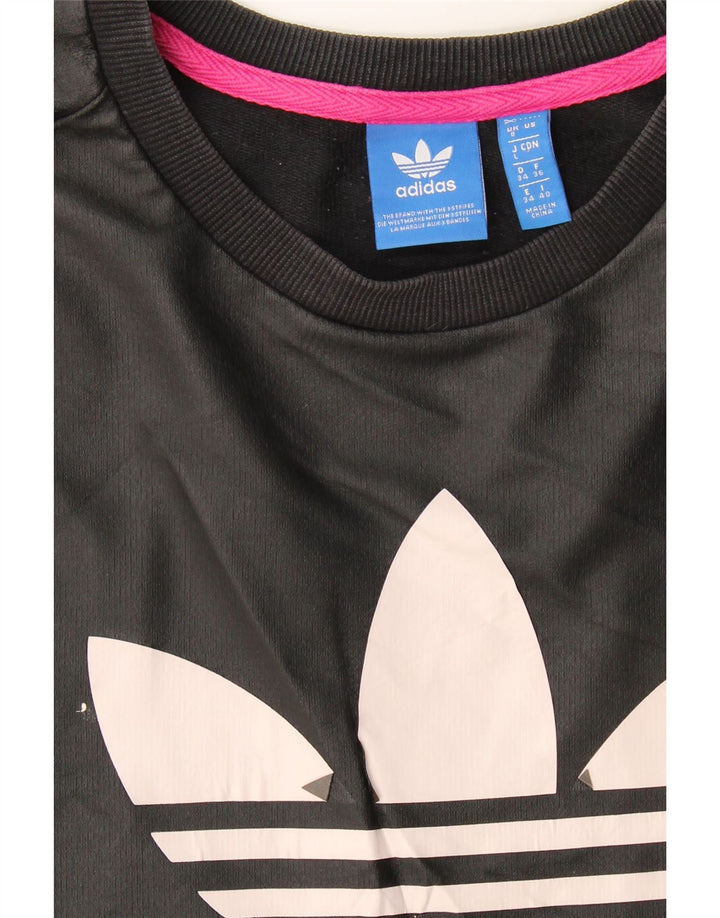 Felpa oversize con grafica da donna Adidas UK 8 Small Nera