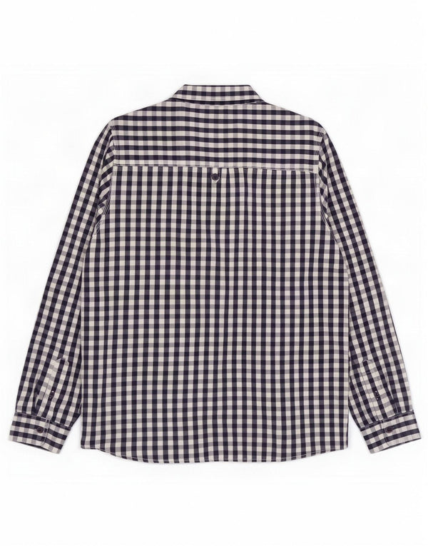 Camicia da uomo Weird Fish XL in cotone a quadretti blu navy