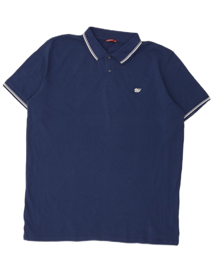 Polo da uomo Carrera 2XL cotone a righe blu navy