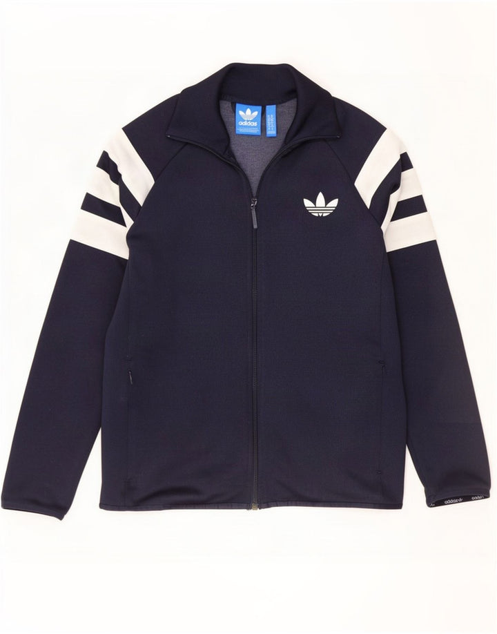 Giacca da uomo con grafica grafica Adidas, giacca media, colore blu navy
