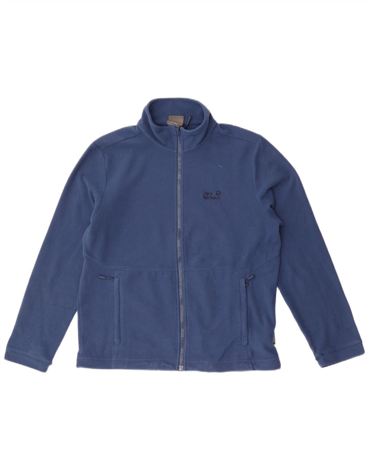 Giacca in pile da uomo Jack Wolfskin UK 42 Large Blu Poliestere