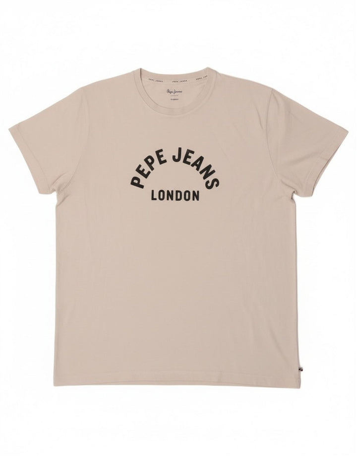 PEPE Jeans T-shirt grafica regolare da uomo XL in cotone bianco