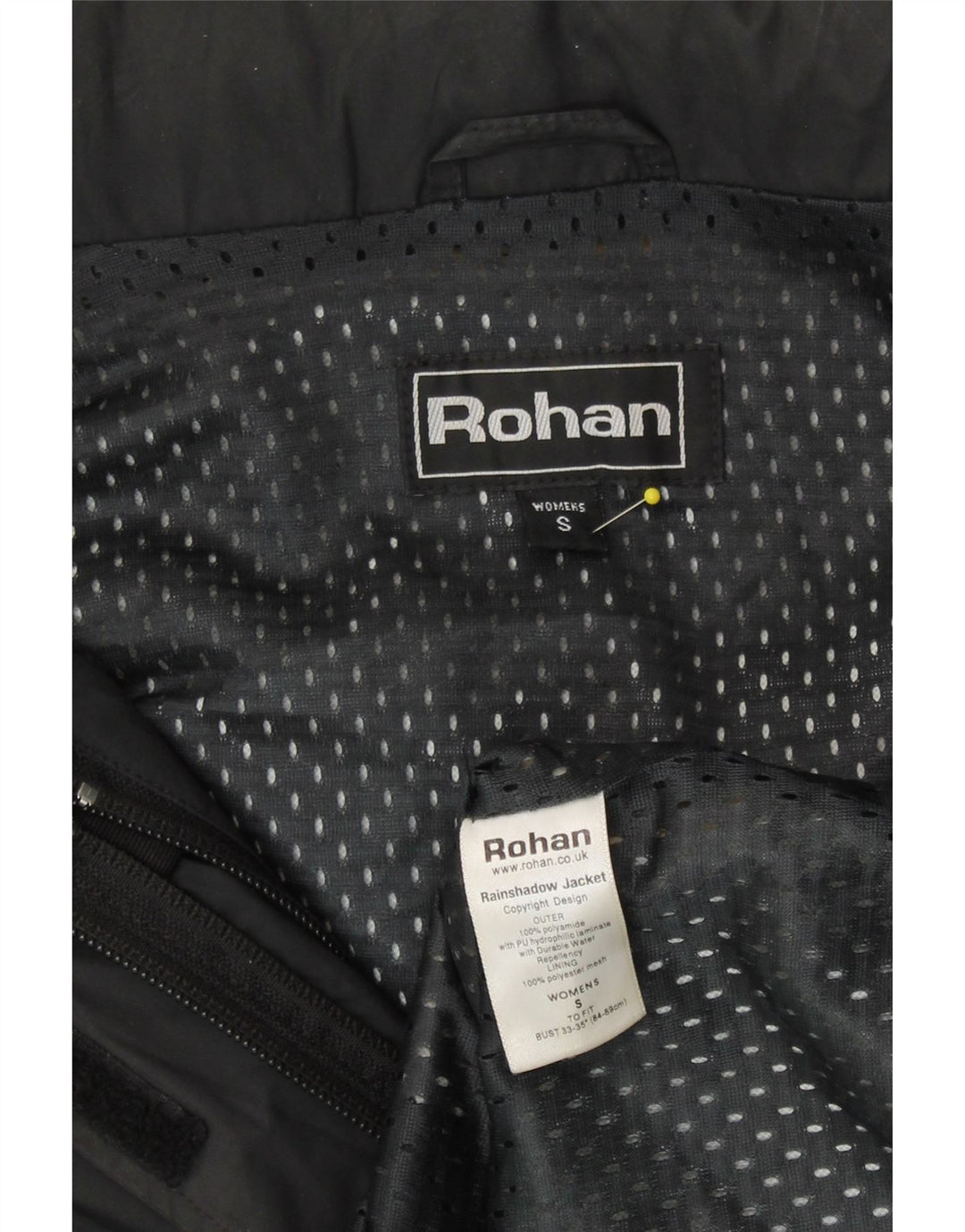 Giacca antipioggia da donna con vestibilità ampia con cappuccio Rohan UK 10 Small Nero Poliammide