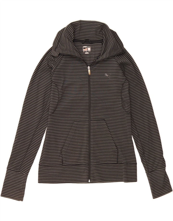 PUMA Womens Tracksuit Top Jacket UK 12 Medium  Grey Striped Polyester Vintage Puma and Second-Hand Puma from Messina Hembry 