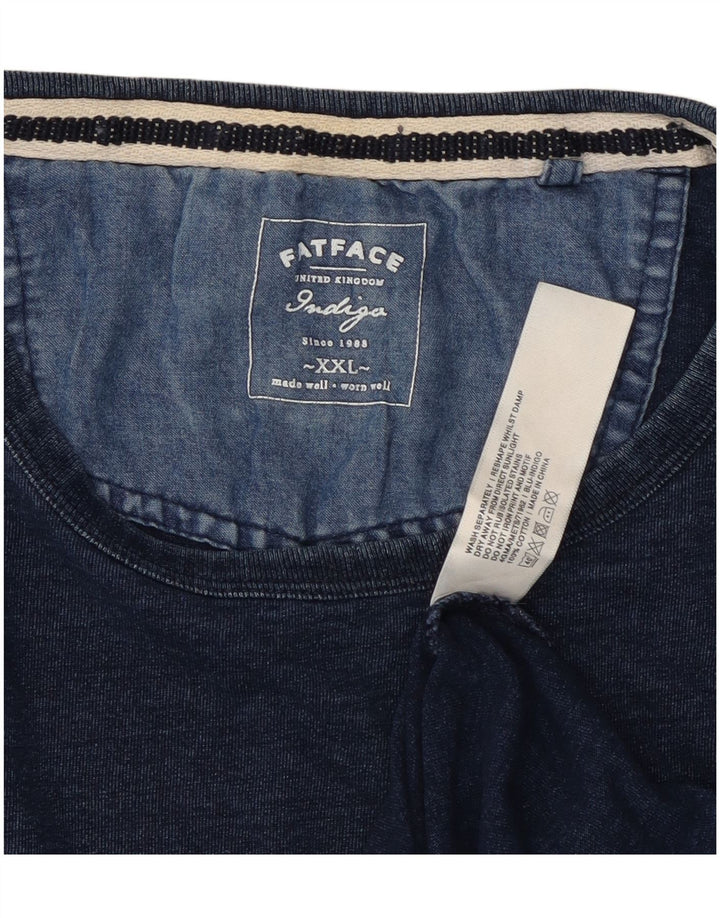 T-shirt indaco da uomo Fat Face Top 2XL cotone blu navy