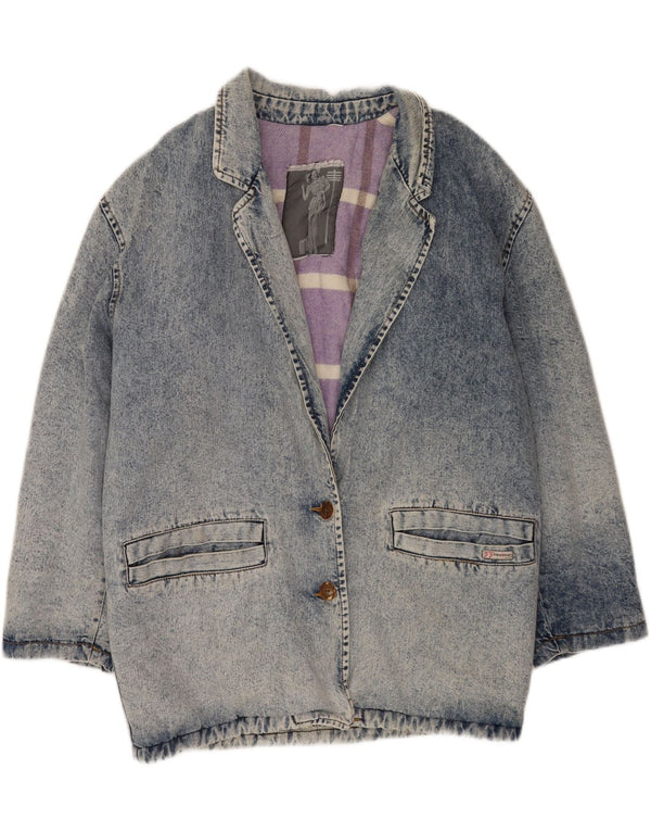 Giacca di jeans vintage da donna UK 16 grande blu