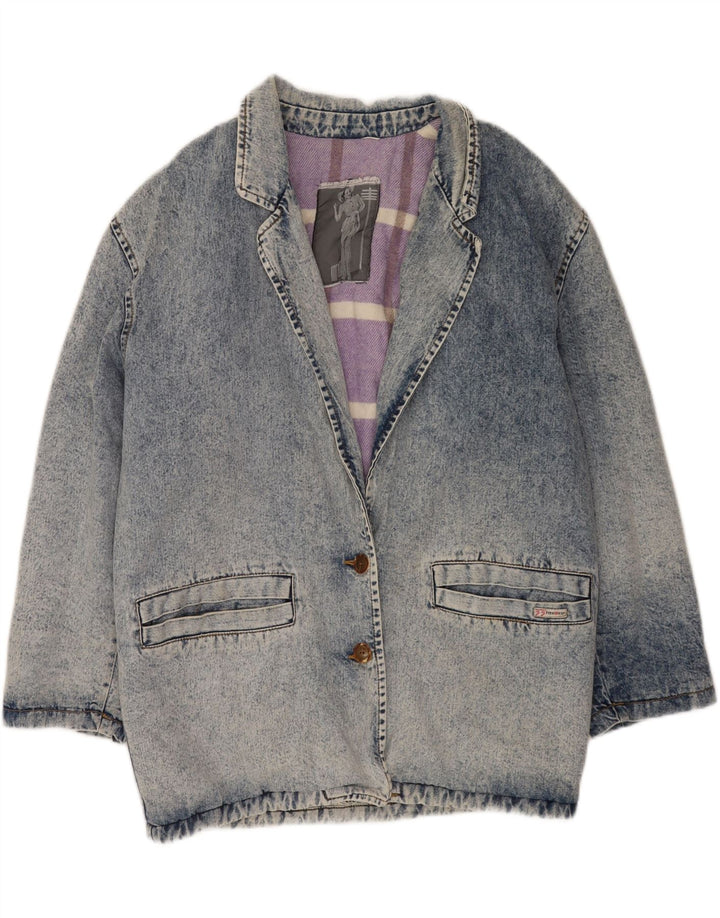Giacca di jeans vintage da donna UK 16 grande blu