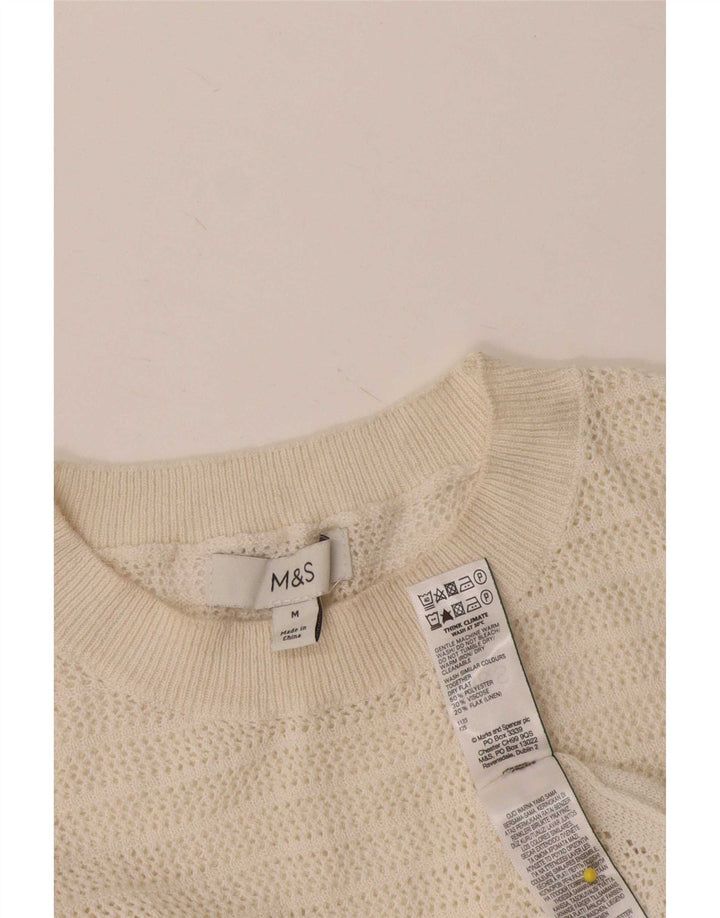 Canotta da donna Marks & Spencer UK 12 medio poliestere bianco sporco