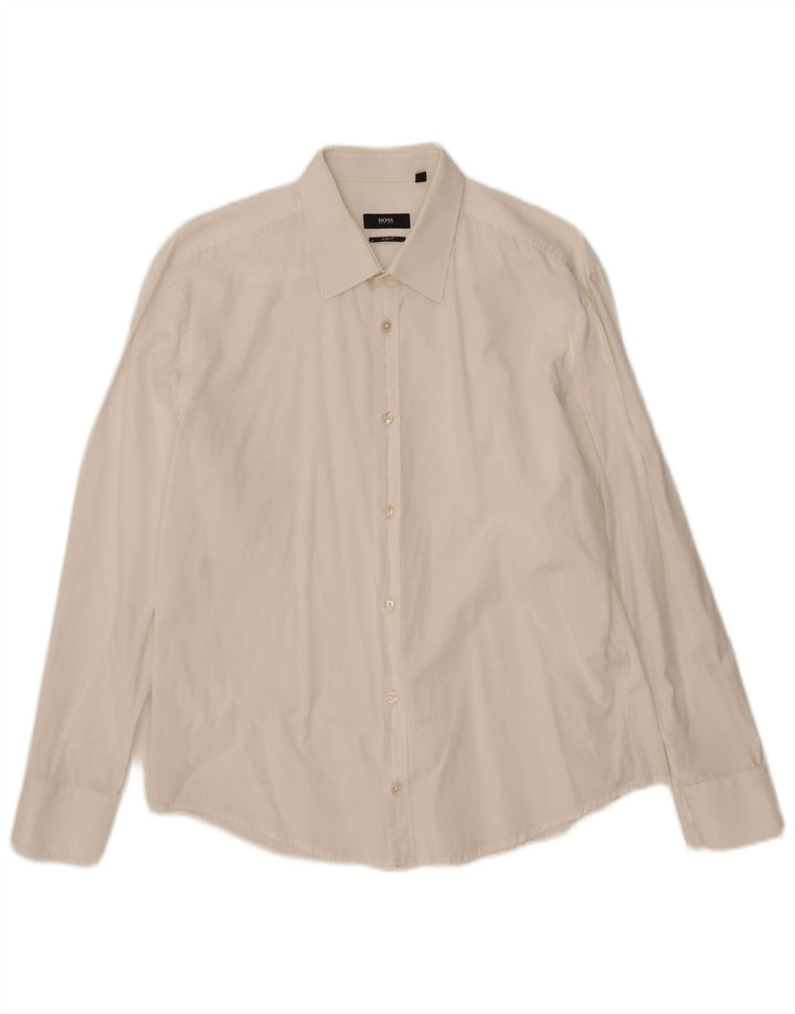 Camicia slim fit da uomo Hugo Boss Large bianca
