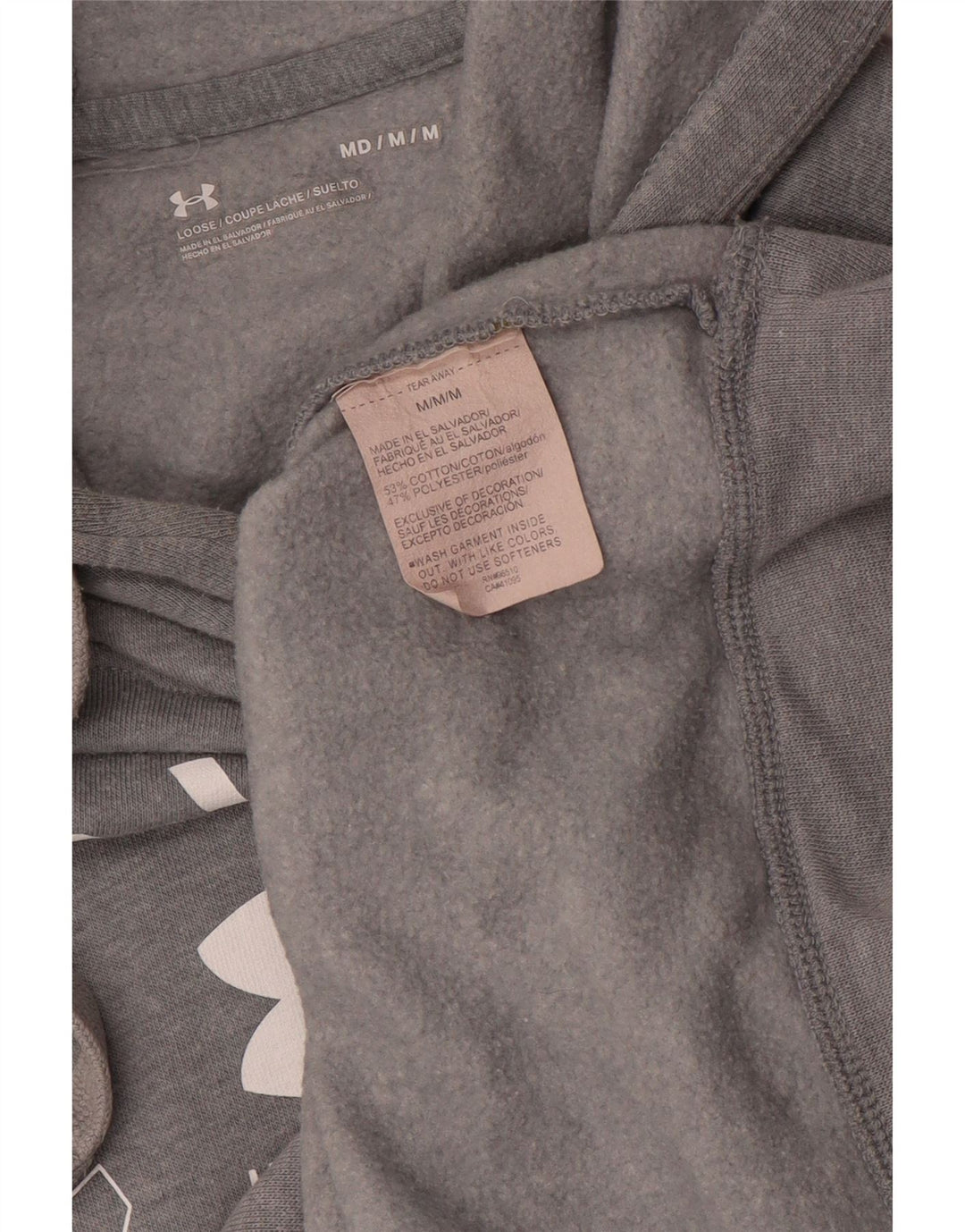 Felpa con cappuccio grafica Under Armour da uomo Nevada in cotone grigio medio