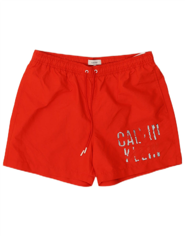 CALVIN KLEIN Pantaloncini da bagno con grafica da uomo Grandi poliestere rosso